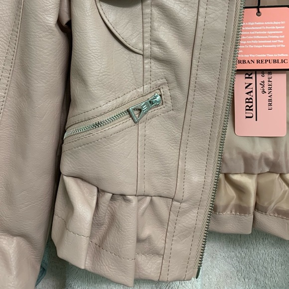 Little girls pink Moto jacket - Picture 5 of 9